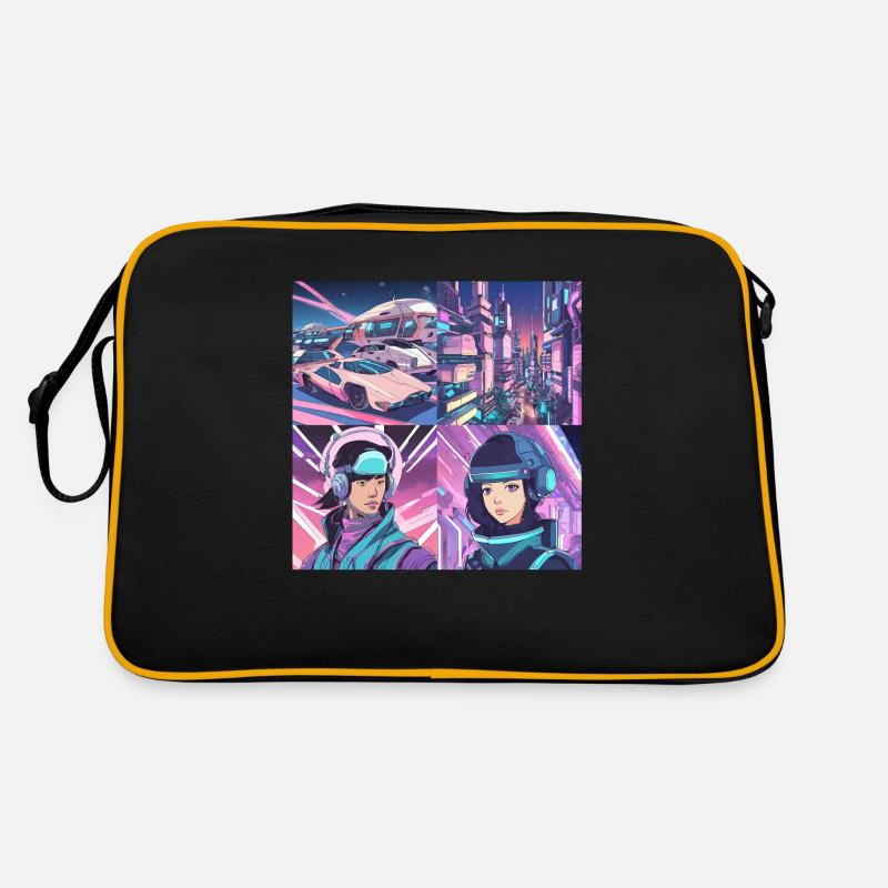 Future Space - Retro Tasche - Schwarz/Gold