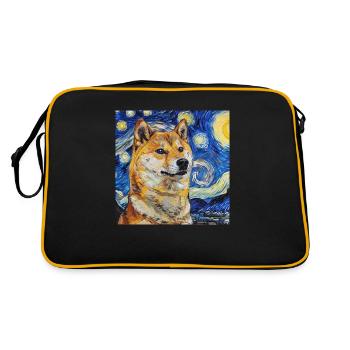 Shiba Inu Van Gogh - Sac Retro - noir/or - Dos
