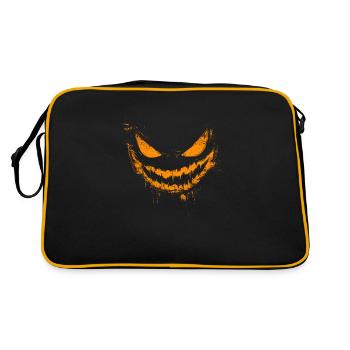 Kürbis lachen gruslig halloween - Retro Tasche - Schwarz/Gold - Hinten