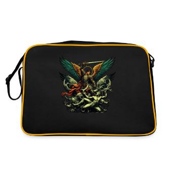 Archangel Saint Religion God Angel Faith Michael - Retro Bag - black/gold - Back