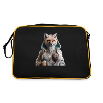 Frau Fuchs - Retro Tasche - Schwarz/Gold - Hinten
