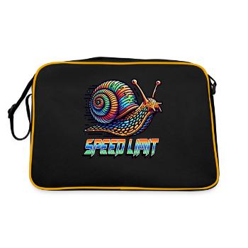 Funny Snail with Saying Speed Limit - Retro Bag - black/gold - Back