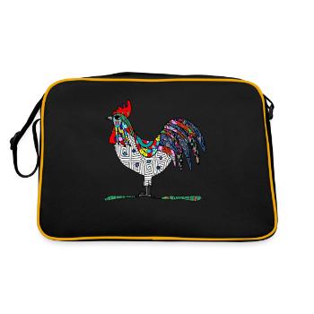 Hahn - Retro Tasche - Schwarz/Gold - Hinten