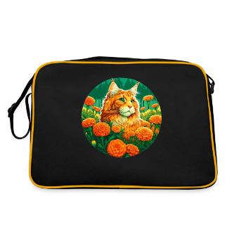 Ginger Mainecoon Cat - Retro Bag - black/gold - Back