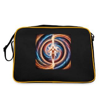 Mythische Sternenfusion - Retro Tasche - Schwarz/Gold - Hinten