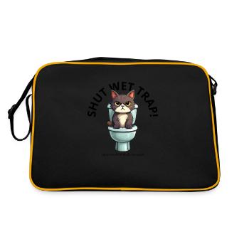 Shut wet tr ap! Close the lid & flush, hooman - Retro Bag - black/gold - Back