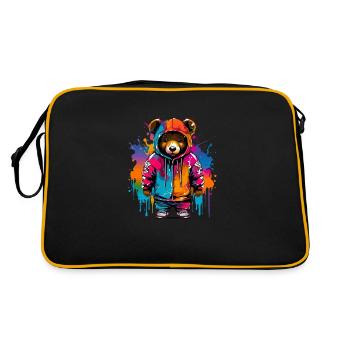 Graffity Junior Bär Motiv - Retro Tasche - Schwarz/Gold - Hinten