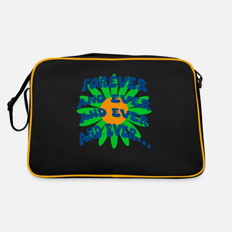 Hippie Blume forever - Retro Tasche - Schwarz/Gold