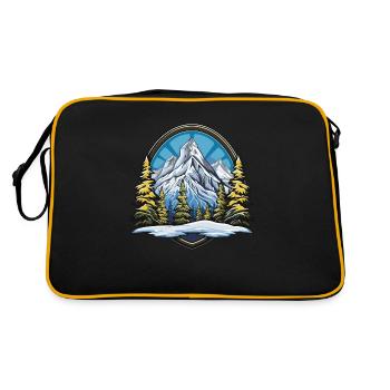 Berge Mountains - Retro Tasche - Schwarz/Gold - Hinten