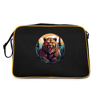 Sauvage en colère ours brun combatif motivation sport - Sac Retro - noir/or - Dos