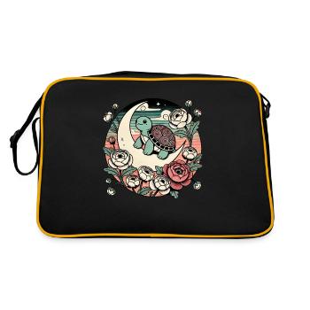 Tortue-boîte mignonne - Sac Retro - noir/or - Dos