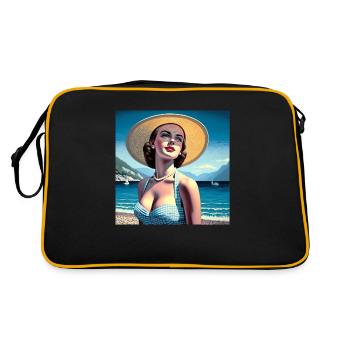 the model at the lake - Retro Bag - black/gold - Back