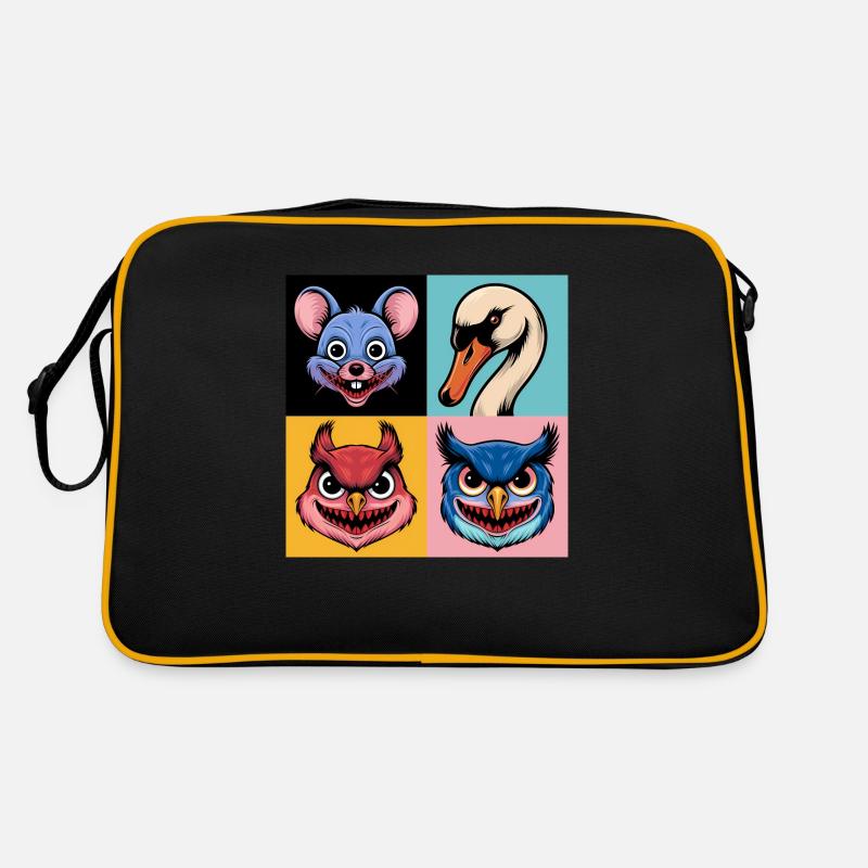 Pop-art Maus Schwan Eichhörnchen Eule Halloween Retro Tasche