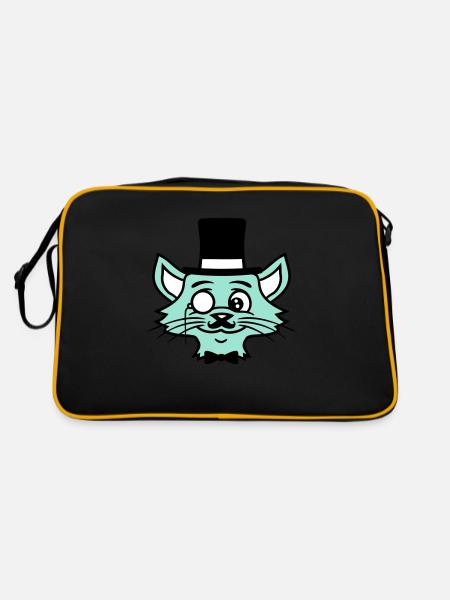 Sir Cat Gentleman Chapeau haut de forme Monocle Rich Gentleman - Sac Retro - noir/or - Dos