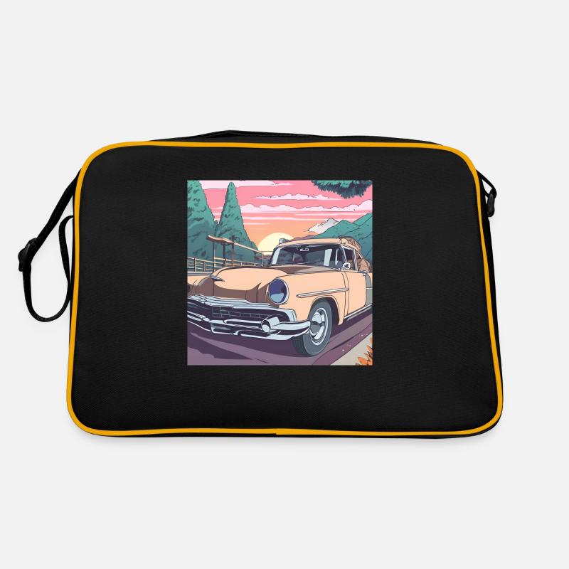 Oldtimer-Roadtrip Retro Tasche