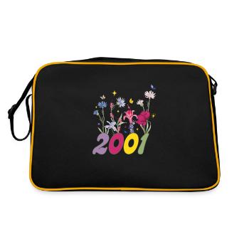 Year of birth 2001 wildflowers - Retro Bag - black/gold - Back
