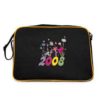 Year of birth 2008 wildflowers - Retro Bag - black/gold - Back