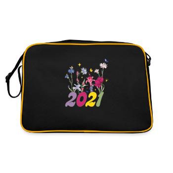 Year of birth 2021 wildflowers - Retro Bag - black/gold - Back