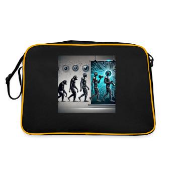 Photographer evolution: from monkey to AI photographer - Retro Bag - black/gold - Back