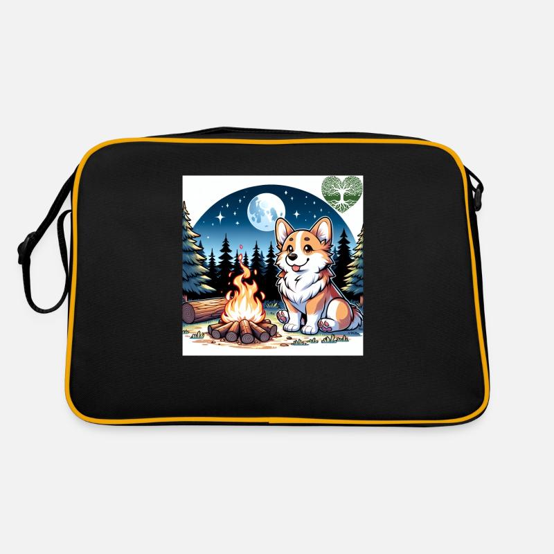 Corgi au feu de camp la nuit Sac Retro