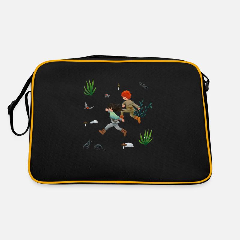 Die kleine Räubertochter - Retro Tasche - Schwarz/Gold