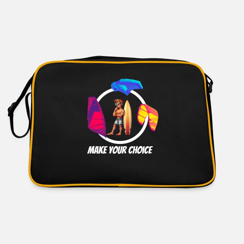 Make your choice wind kite wing transparent - Sac Retro - noir/or
