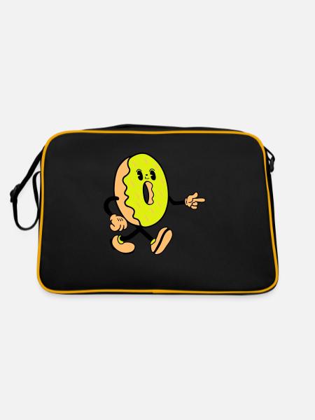 Donut Bande Dessinée Drôle - Sac Retro - noir/or - Dos