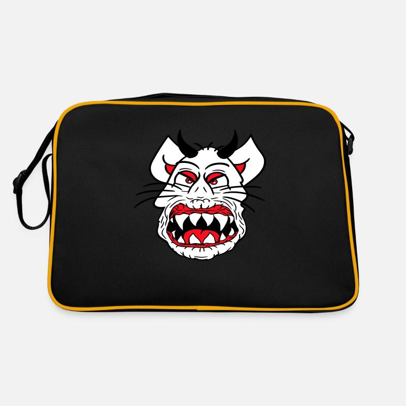 Demon Monster Cat Halloween Horror Devil Horns Retro Bag
