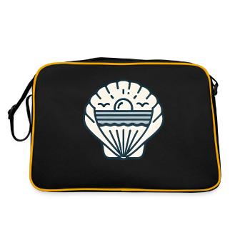 Strandmuschel - Retro Tasche - Schwarz/Gold - Hinten