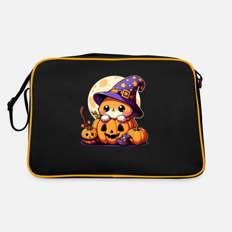 Petit Chat Mignon d'Halloween Sac Retro