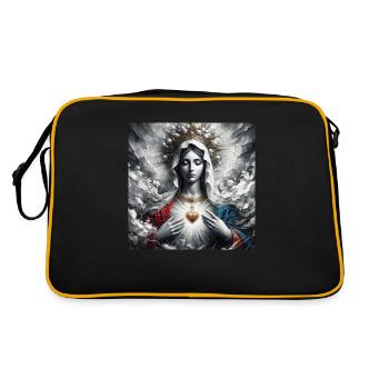 Stechpalme Maria Maria Madonna Mariana Jungfrau Maria Heilig - Retro Tasche - Schwarz/Gold - Hinten