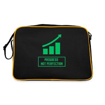 Progress Not Perfection - Retro Bag - black/gold - Back
