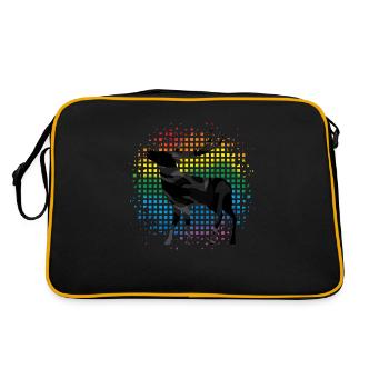 Hirsch - Retro Tasche - Schwarz/Gold - Hinten
