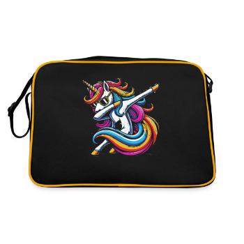 Rainbow Unicorn with Sunglasses Comic Art - Retro Bag - black/gold - Back