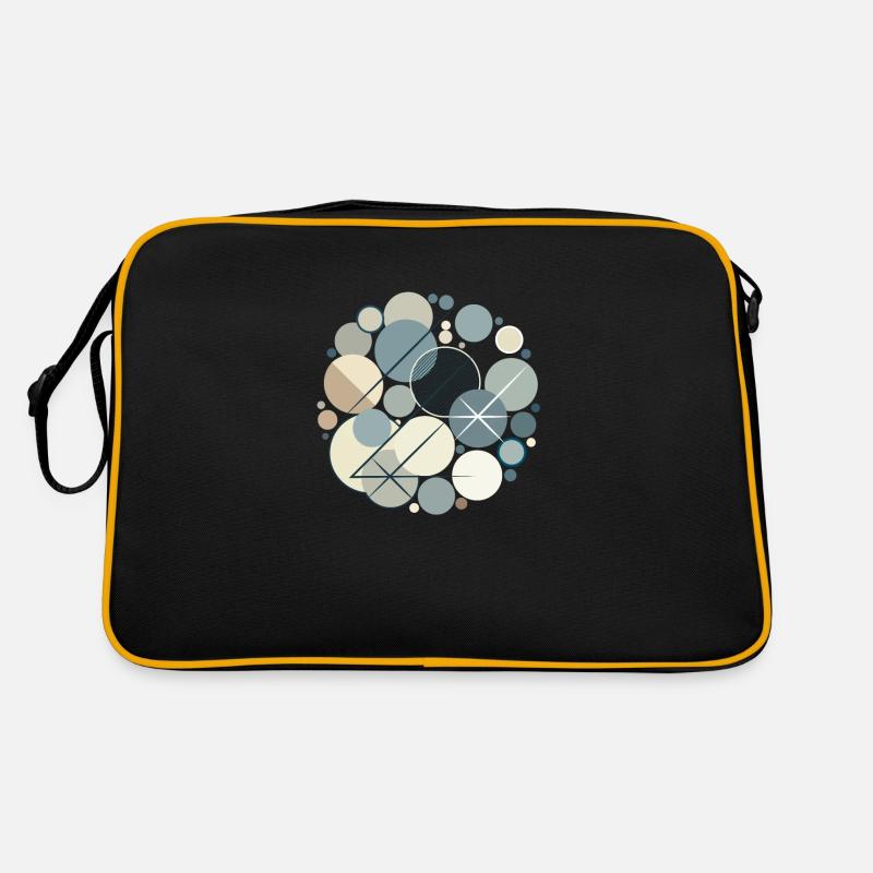 Design "Serene Shapes" - Retro Tasche - Schwarz/Gold