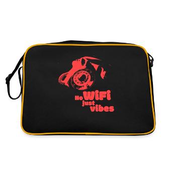 Pas de Wifi, juste des Vibes - variante rouge - Sac Retro - noir/or - Dos