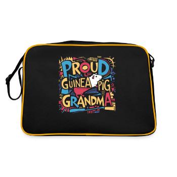 Mamie Cochon d’Inde - Fière grand-mère - Sac Retro - noir/or - Dos