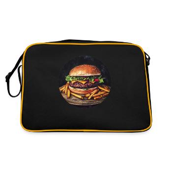Juicy burger with crispy fries - Retro Bag - black/gold - Back