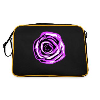 Pretty Beautiful Rose Blossom Leaf Roses Romantic - Retro Bag - black/gold - Back