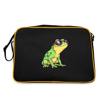 Grenouille excentrique avec lunettes de soleil rouges et bleues, décontracté - Sac Retro - noir/or - Dos