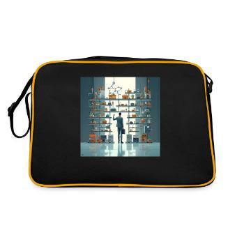 drachenqodeLIE - Retro Tasche - Schwarz/Gold - Hinten