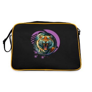 Tigre rugissant - Sac Retro - noir/or - Dos