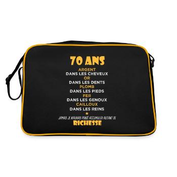 70 Ans Cadeau d anniversaire Drôle Cadeau 70 ans - Sac Retro - noir/or - Dos