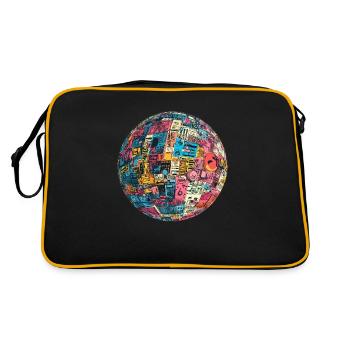 Retro-Future Sphere: Technicolor Vision! - Retro Tasche - Schwarz/Gold - Hinten