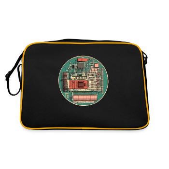 Circuits d’antan : la technologie en détail ! - Sac Retro - noir/or - Dos