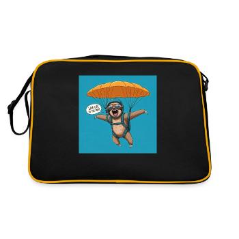 PARACHUTISME PARESSEUX Vivez la vie au maximum !! - Sac Retro - noir/or - Dos