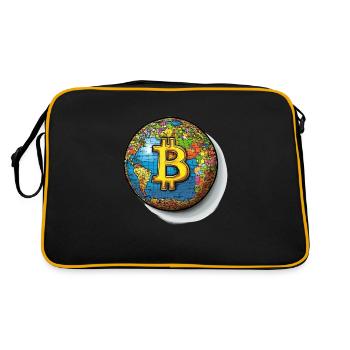 Bitcoin Global : La monnaie sans frontières ! - Sac Retro - noir/or - Dos