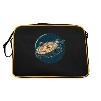 Bitcoin Odyssey: The Future Takes Off! - Retro Bag - black/gold - Back