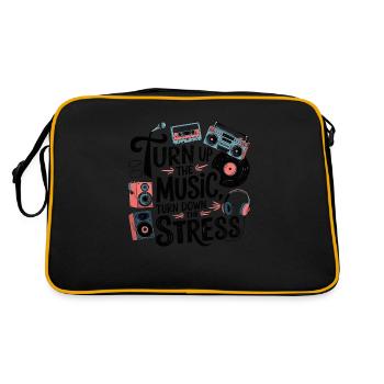 Turn up the music, turn down the stress - Retro Bag - black/gold - Back