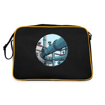 Moderne Rohrkonstruktion – Funktion und Ästhetik - Retro Tasche - Schwarz/Gold - Hinten